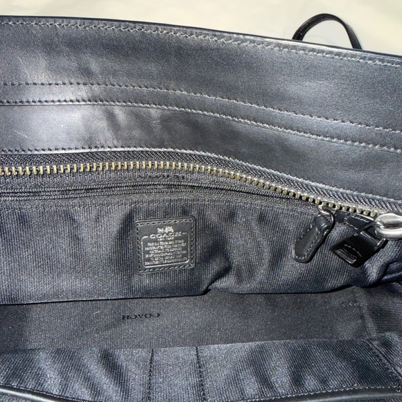 Coach Swagger Satchel – RARE Smooth Black Leather Metal Hardware Luxury Handbag - Picture 13 of 16